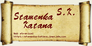 Stamenka Katana vizit kartica